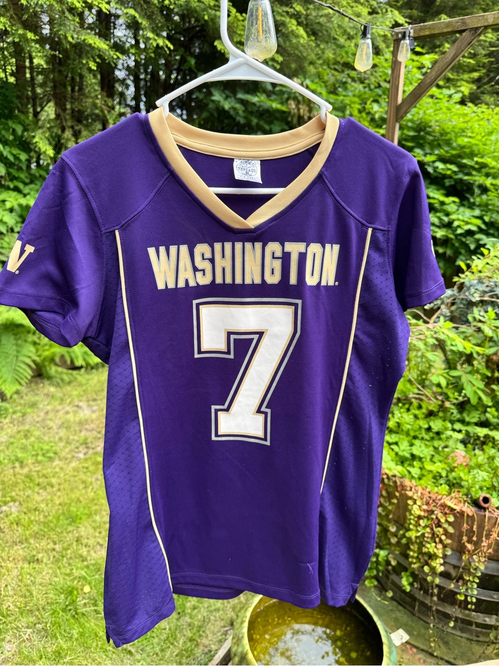 Rivalry Threads women’s  Purple Washington #7 Football Jersey with Gold Trim